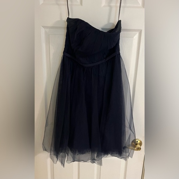 Navy Blue Tulle Bridesmaid Dress Size 6 - Picture 1 of 4